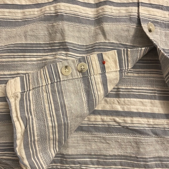 CARBON2COBALT men’s blue white stripe button down shirt cotton light texture XL - Picture 14 of 14